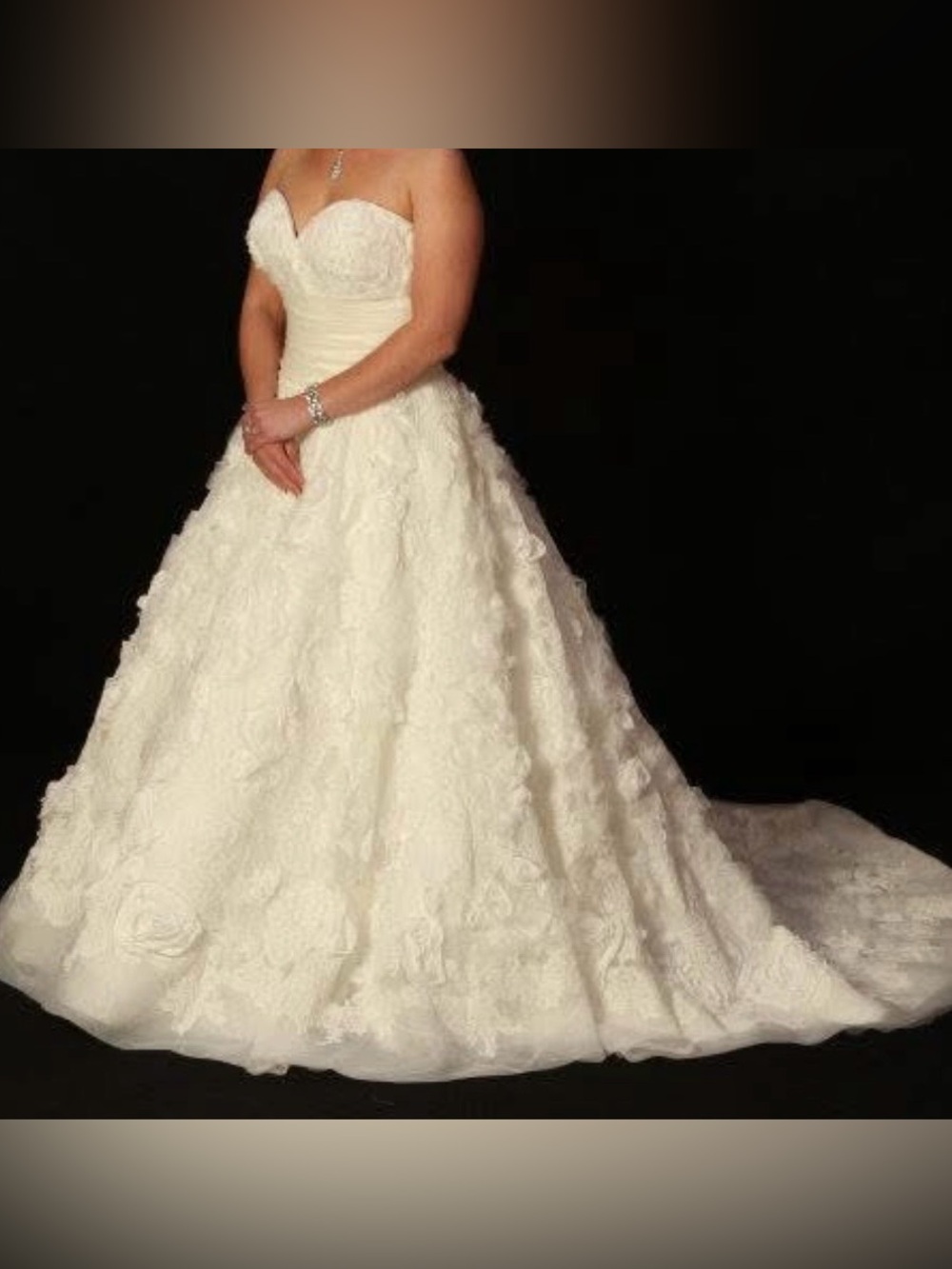 Allure C157 size 12 Unaltered Strapless Ivory Ball Gown Wedding Dress